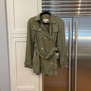 Michael Kors Green Army Trench Jacket Size Small